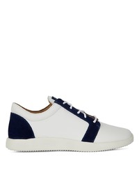 Sneakers basse in pelle bianche e blu scuro di Giuseppe Zanotti