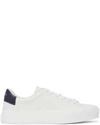 Sneakers basse in pelle bianche e blu scuro di Givenchy