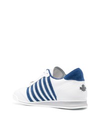 Sneakers basse in pelle bianche e blu scuro di DSQUARED2
