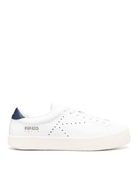 Sneakers basse in pelle bianche e blu scuro di Kenzo