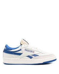 Sneakers basse in pelle bianche e blu scuro di Reebok