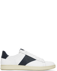 Sneakers basse in pelle bianche e blu scuro di Rhude