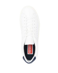 Sneakers basse in pelle bianche e blu scuro di Kenzo