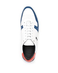 Sneakers basse in pelle bianche e blu scuro di Ron Dorff