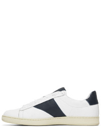 Sneakers basse in pelle bianche e blu scuro di Rhude