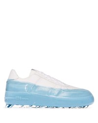 Sneakers basse in pelle bianche e blu di 424