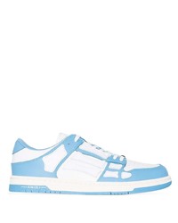 Sneakers basse in pelle bianche e blu di Amiri