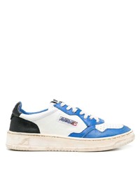 Sneakers basse in pelle bianche e blu di AUTRY
