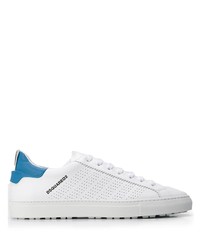 Sneakers basse in pelle bianche e blu di DSQUARED2