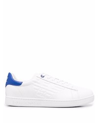 Sneakers basse in pelle bianche e blu di Ea7 Emporio Armani
