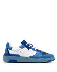 Sneakers basse in pelle bianche e blu di Givenchy