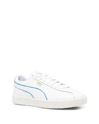 Sneakers basse in pelle bianche e blu di Puma
