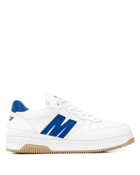 Sneakers basse in pelle bianche e blu di MSGM