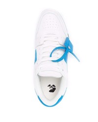 Sneakers basse in pelle bianche e blu di Off-White