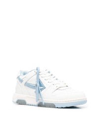 Sneakers basse in pelle bianche e blu di Off-White