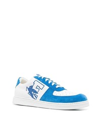 Sneakers basse in pelle bianche e blu di Etro