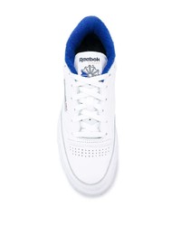 Sneakers basse in pelle bianche e blu di Reebok
