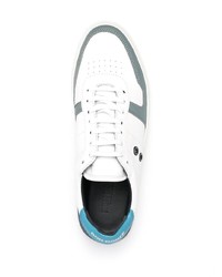 Sneakers basse in pelle bianche e blu di Ron Dorff