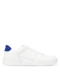 Sneakers basse in pelle bianche e blu di Versace