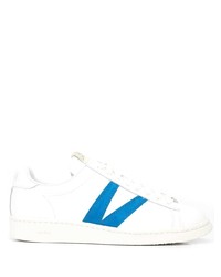 Sneakers basse in pelle bianche e blu di VISVIM