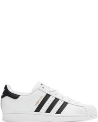 Sneakers basse in pelle bianche e nere di adidas Originals