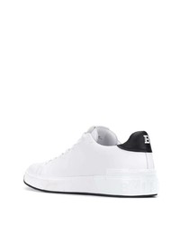 Sneakers basse in pelle bianche e nere di Balmain