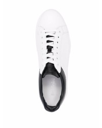 Sneakers basse in pelle bianche e nere di Baldinini
