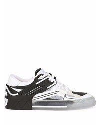 Sneakers basse in pelle bianche e nere di Dolce & Gabbana