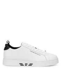 Sneakers basse in pelle bianche e nere di Emporio Armani