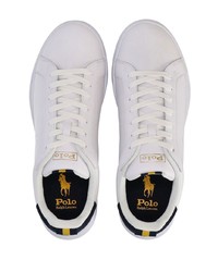 Sneakers basse in pelle bianche e nere di Polo Ralph Lauren