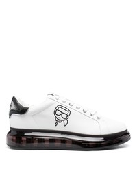 Sneakers basse in pelle bianche e nere di Karl Lagerfeld