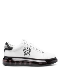 Sneakers basse in pelle bianche e nere di Karl Lagerfeld