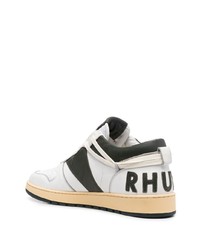 Sneakers basse in pelle bianche e nere di Rhude