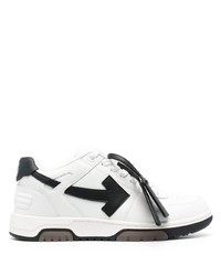 Sneakers basse in pelle bianche e nere di Off-White