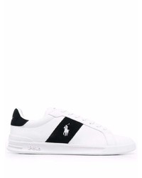Sneakers basse in pelle bianche e nere di Polo Ralph Lauren