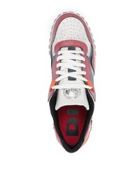 Sneakers basse in pelle bianche e rosa di Diesel
