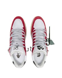 Sneakers basse in pelle bianche e rosse di Off-White