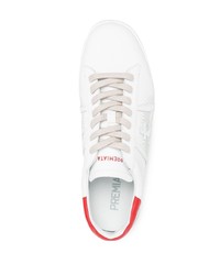 Sneakers basse in pelle bianche e rosse di Premiata