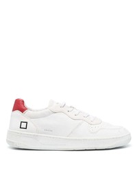Sneakers basse in pelle bianche e rosse di D.A.T.E