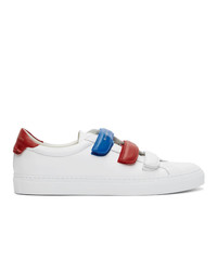 Sneakers basse in pelle bianche e rosse di Givenchy