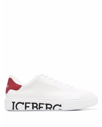 Sneakers basse in pelle bianche e rosse di Iceberg