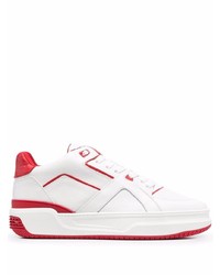 Sneakers basse in pelle bianche e rosse di Just Don