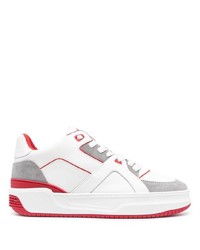 Sneakers basse in pelle bianche e rosse di Just Don