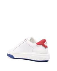 Sneakers basse in pelle bianche e rosse di DSQUARED2