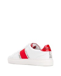 Sneakers basse in pelle bianche e rosse di Philipp Plein
