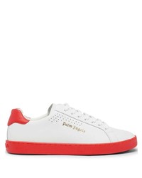 Sneakers basse in pelle bianche e rosse di Palm Angels