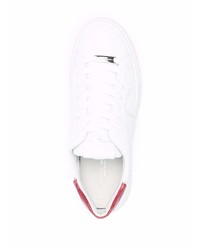 Sneakers basse in pelle bianche e rosse di Philippe Model Paris