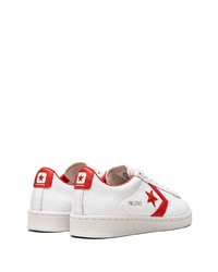 Sneakers basse in pelle bianche e rosse di Converse