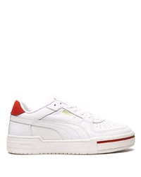 Sneakers basse in pelle bianche e rosse di Puma