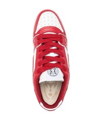 Sneakers basse in pelle bianche e rosse di Enterprise Japan